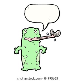 mosca de caza de rana de dibujos animados