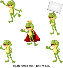 Cartoon frog collection set