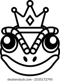 A cartoon frog with a crown on its head