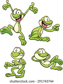 Cartoon Frog Different Poses Vector Clip Stock Vector (Royalty Free ...