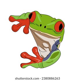 Cartoon frog drawing vector for icon, logo etc