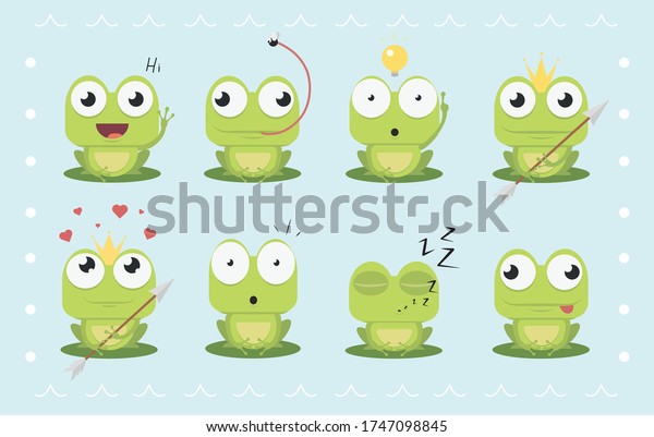 Cartoon Frog Emotions Vector Frog Arrow Stock Vector (Royalty Free ...