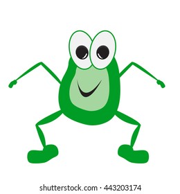 Cartoon frog isolated on white background