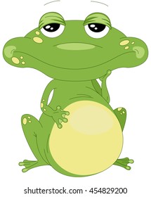 Cartoon frog isolated on white