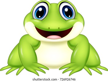 Cartoon frog isolated on white background