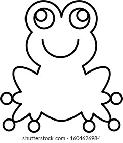 Cartoon Frog Line Art Icon Stock Vector (Royalty Free) 1604626984 ...