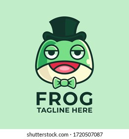 cartoon frog logo design template