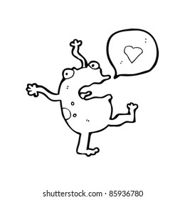 cartoon frog in love