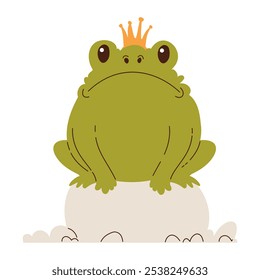 Cartoon Frog Prince com ilustração da coroa