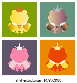 A cartoon frog prince with a crown without face