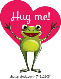 Cartoon frog ready for a hugging