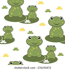 cartoon frog seamless pattern