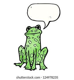 cartoon frog with speech bubble