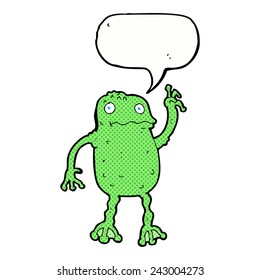 cartoon frog with speech bubble