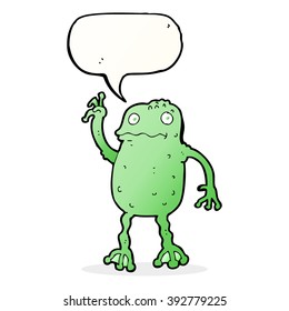 Cartoon Frosch mit Sprachblase