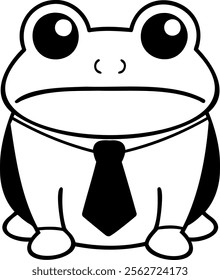 cartoon frog in suit and tie, exuding professional vibe