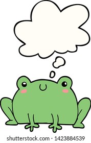 cartoon frog with thought bubble