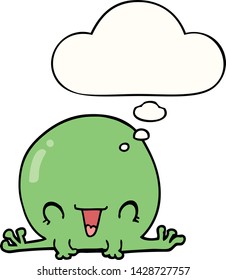 cartoon frog with thought bubble