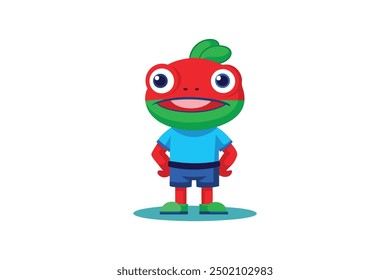 Cartoon frog vector art illustration 