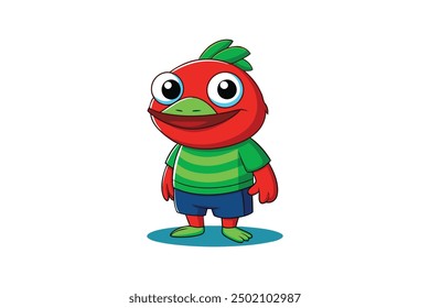 Cartoon frog vector art illustration 