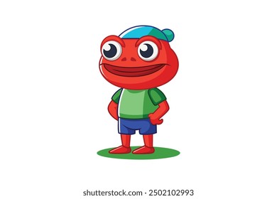 Ilustración de Arte vectorial de rana de dibujos animados 