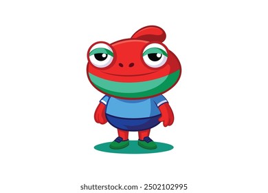 Cartoon frog vector art illustration 