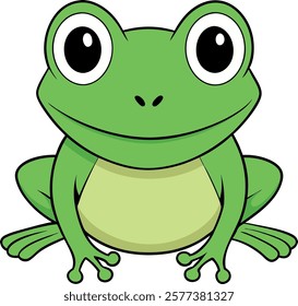 cartoon frog vector art illustration on a white background