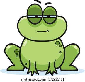 Cartoon frog, vector illustration