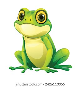 Cartoon frog vector illustration isolated on white background