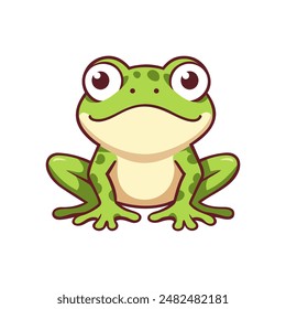 Cartoon frog vector illustration isolated on white background