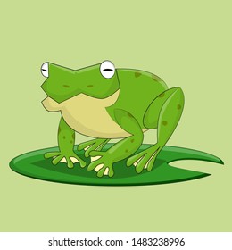Cartoon frog vector isolated illustration