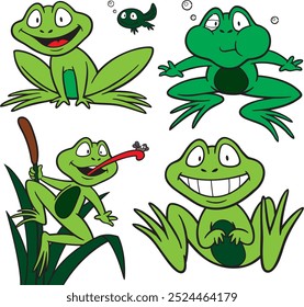 cartoon frog vector for kid painting 