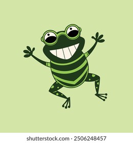 A cartoon frog wearing sunglasses frog character illustration 2