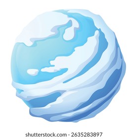 Cartoon Frozen Ice Planet or Moon