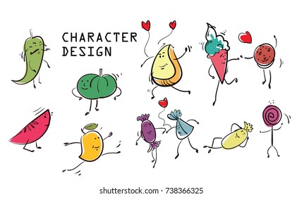 A cartoon fruit character design