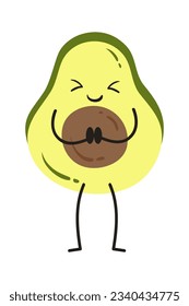 Cartoon fruit character sticker. Funny emoticon in flat style. Food emoji. Funny fruit characters isolated on white background, Cute and funny fruit set vector illustration