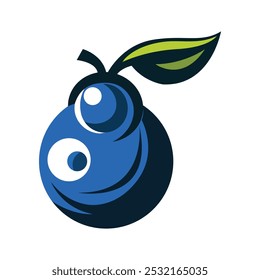 Ilustração do vetor do logotipo da fruta do desenho animado no fundo branco