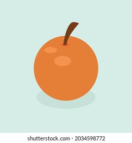 cartoon fruit one orange blue background