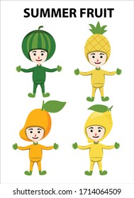 
Cartoon Fruit Summer Illustration. suitable for your summer design needs