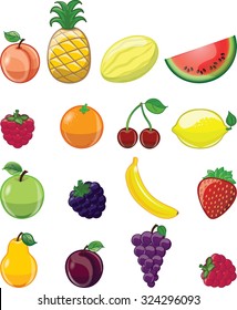 Cartoon Children Fruits Vegetables Stock Vector (Royalty Free ...