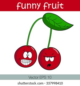 Cartoon fruits cherry