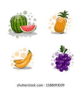 cartoon fruits design vector collection
