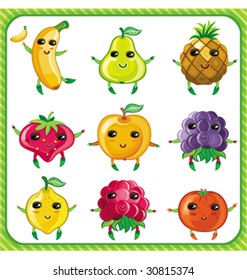 Cartoon fruits.  To see similar, please VISIT MY PORTFOLIO