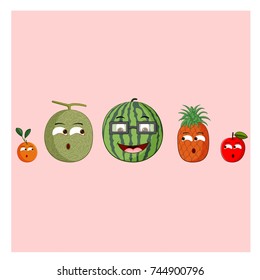 cartoon fruits vector