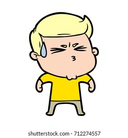 caricatura de un hombre frustrado
