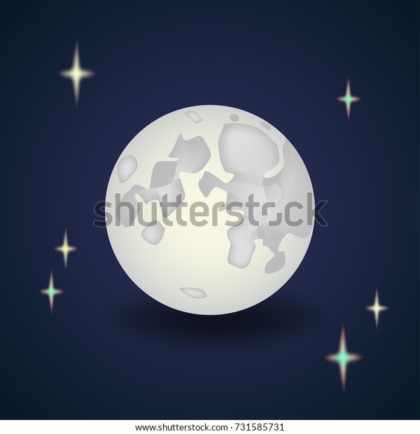 Cartoon full moon\
with stars. Night\
wallpaper