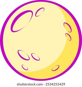 Ilustración vectorial de luna llena de dibujos animados