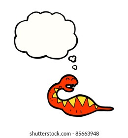 cartoon full snake with thought bubble