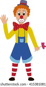 cartoon fun clown with painted face