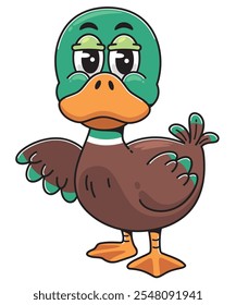 Cartoon Fun Duck Character Illustration